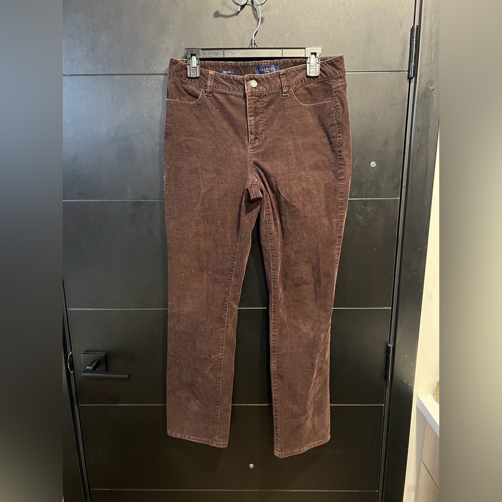 Talbots chocolate brown expresso corduroy size 8 women pants